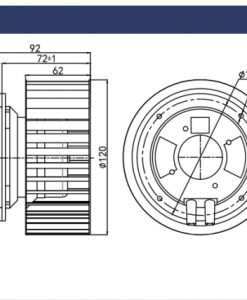 Quạt ly tâm EC Krubo K-EC120-F230-24, 230VAC, 120mm