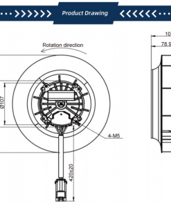 Quạt ly tâm Krubo K-DC250-R26-43, 26VDC, 250mm