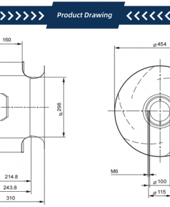 Quạt ly tâm AC Krubo K-AC400-R400-13, 400VAC, 400mm