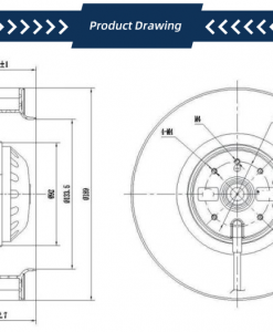 Quạt ly tâm AC Krubo K-AC190-R220-25, 220VAC, 190mm