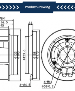 Quạt ly tâm Krubo K-DC190-R80-48, 80VDC, 190mm