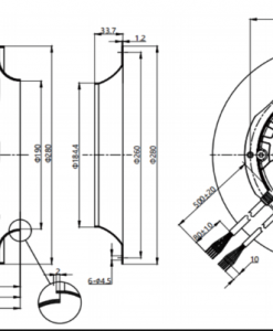 Quạt ly tâm EC Krubo K-EC280-R230-30, 230VAC, 280mm