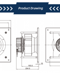 Quạt ly tâm EC Krubo K-EC250-R230-36, 230VAC, 250mm