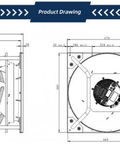 Quạt ly tâm EC Krubo K-EC630-R380-12, 380VAC, 630mm