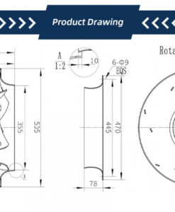 Quạt ly tâm EC Krubo K-EC520-R380-22, 380VAC, 520mm
