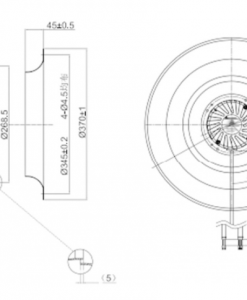 Quạt ly tâm EC Krubo K-EC400-R230-14, 230VAC, 400mm