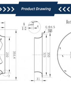 Quạt ly tâm EC Krubo K-EC355-R230-20, 230VAC, 355mm