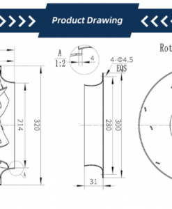 Quạt ly tâm EC Krubo K-EC320-R230-26, 230VAC, 320mm