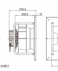 Quạt ly tâm EC Krubo K-EC310-K230-29, 230VAC, 310mm