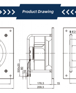 Quạt ly tâm EC Krubo K-EC280-K230-19, 230VAC, 280mm