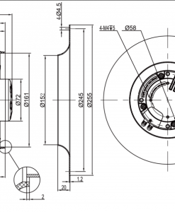 Quạt ly tâm EC Krubo K-EC220-R230-32, 230VAC, 220mm