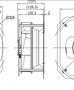 Quạt ly tâm EC Krubo K-EC250-R230-25, 230VAC, 250mm