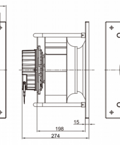 Quạt ly tâm EC Krubo K-EC280-K230-32, 230VAC, 280mm
