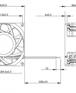 Quạt hướng trục Krubo K-DC8038-A24-70H, 24VDC, 80x80x38mm