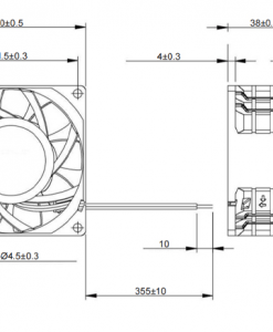 Quạt hướng trục Krubo K-DC8038-A12-150H, 12VDC, 80x80x38mm