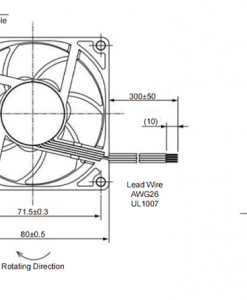 Quạt hướng trục Krubo K-DC8025-A12-74H, 12VDC, 80x80x25mm