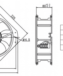 Quạt hướng trục EC Krubo K-DC22580-A48-30, 48VDC, 225x225x80mm