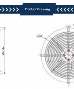 Quạt hướng trục AC Krubo K-AC250-S220-25, 220VAC, 250mm