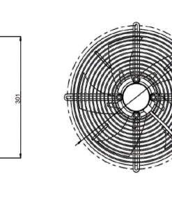 Quạt hướng trục AC Krubo K-AC300-S230-27-A, 230VAC, 300mm