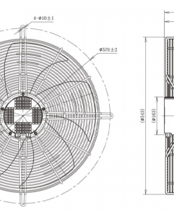 Quạt hướng trục EC Krubo K-EC500-S380-16, 380VAC, 500mm