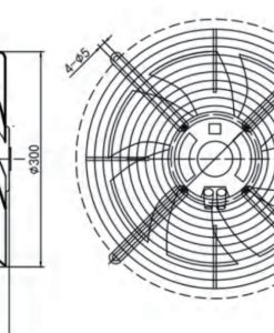 Quạt hướng trục EC Krubo K-EC300-S230-23, 230VAC, 300mm