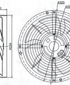 Quạt hướng trục EC Krubo K-EC250-S230-31, 230VAC, 250mm