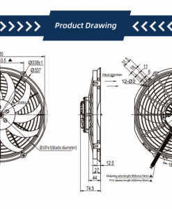 Quạt hướng trục DC Krubo K-DC305-A32-30, 32VDC, 305mm