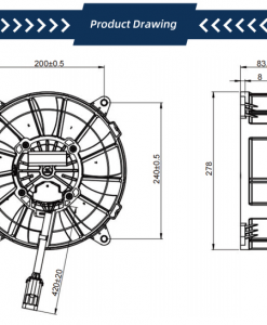 Quạt hướng trục DC Krubo K-DC260-A24-13, 24VDC, 260mm
