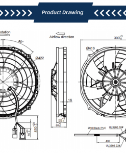Quạt hướng trục DC Krubo K-DC385-A24-28, 26VDC, 385mm