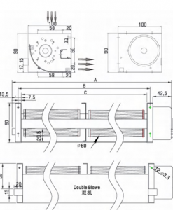 Quạt lồng sóc DC Krubo KLL-DC60520-Q24, 24VDC, 60mm